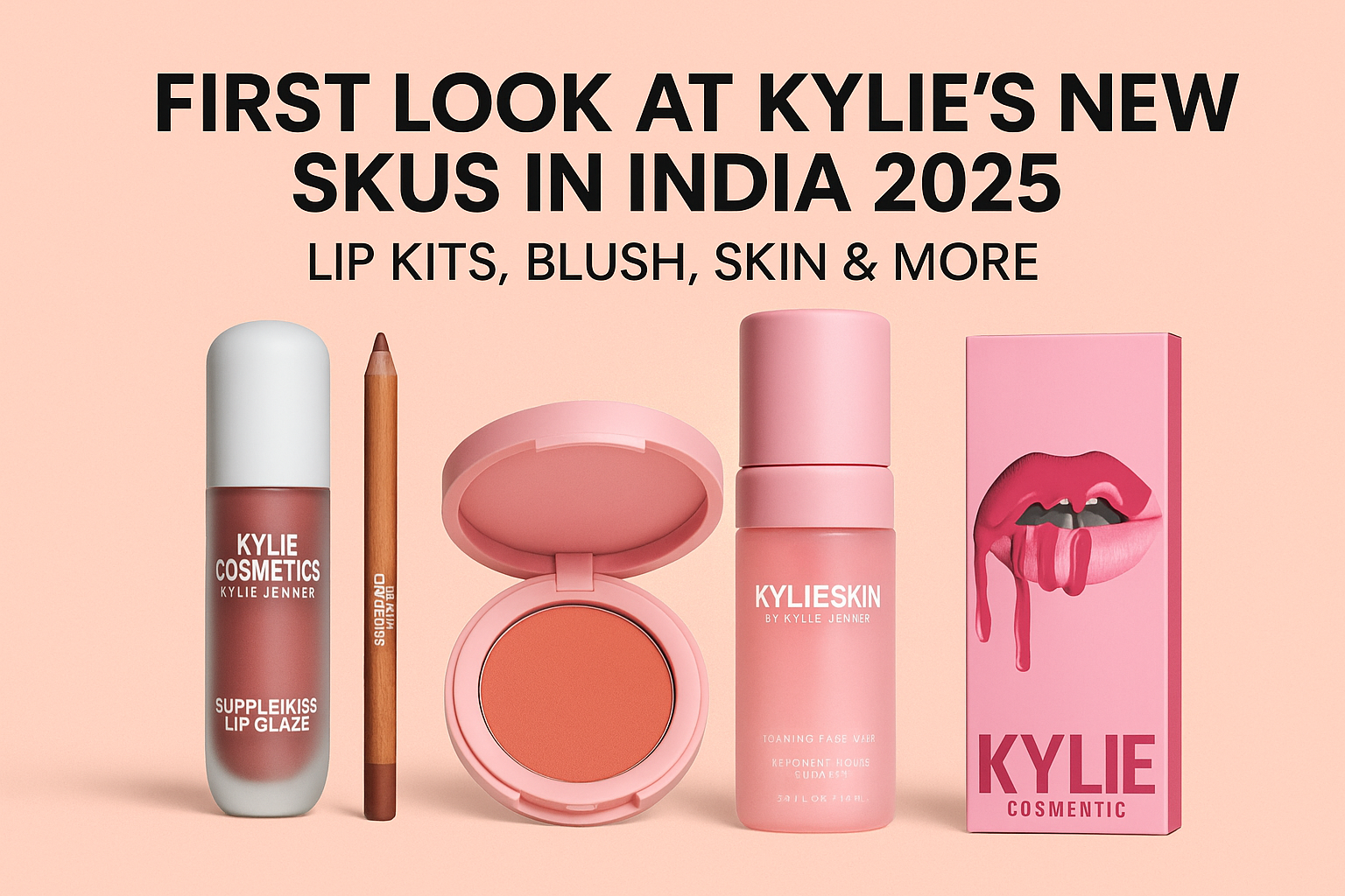 First Look at Kylie’s New SKUs in India 2025: Lip Kits, Blush, Skin & More